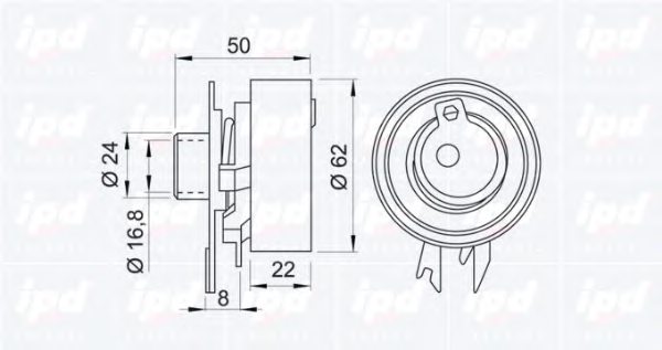 IPD 14-0095 Tensioner Pulley, timing belt